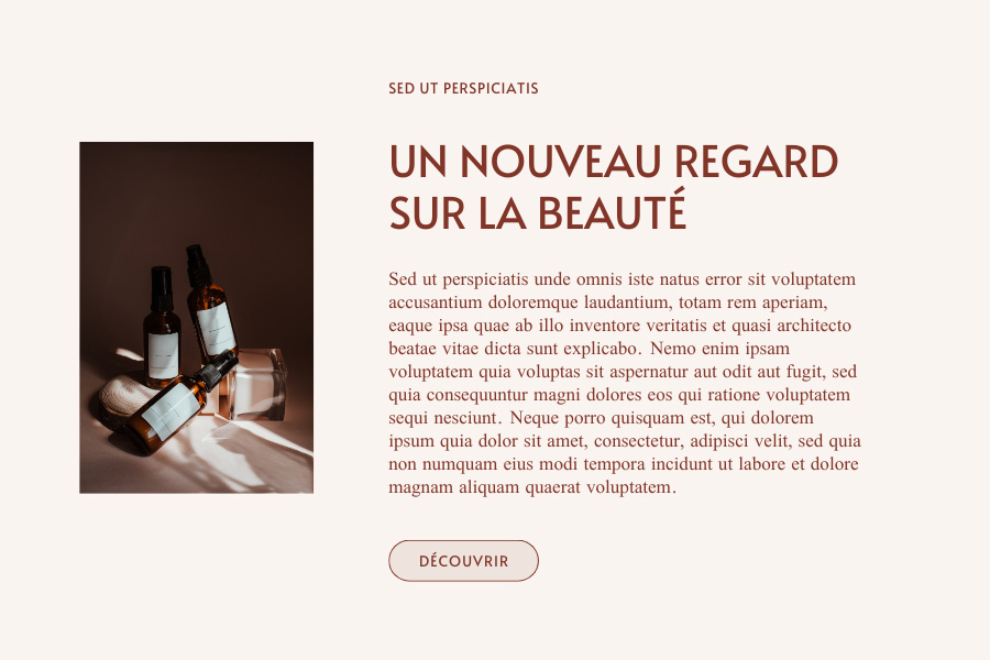 Combinaison de polices pour un site de cosmétiques, Alata et Lateef.