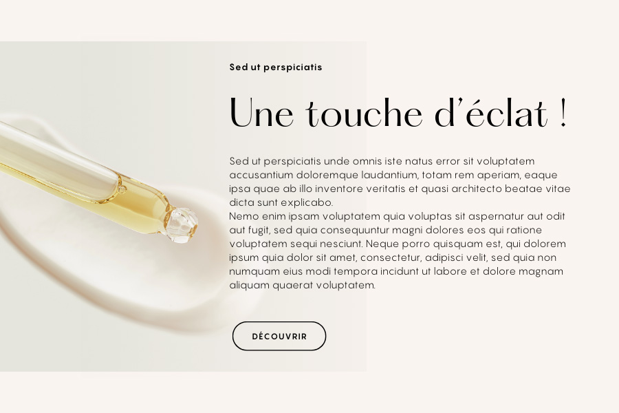 Combinaison de polices pour un site de cosmétiques, Hatton light et Pangram.