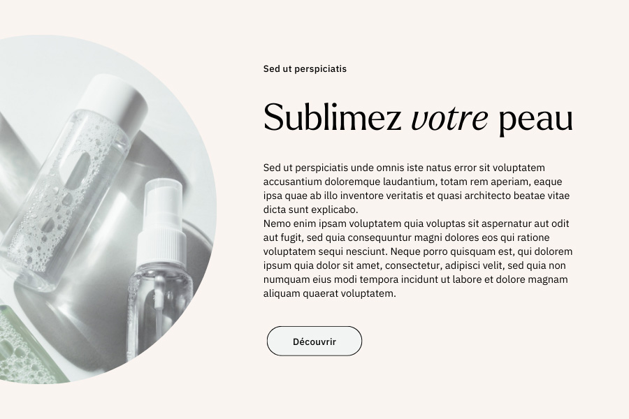 Combinaison de polices pour un site de cosmétiques, Larken et IBM Sans Plex.
