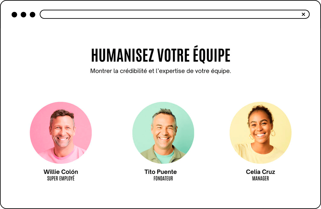 Section A Propos d'une page page d'accueil de site internet