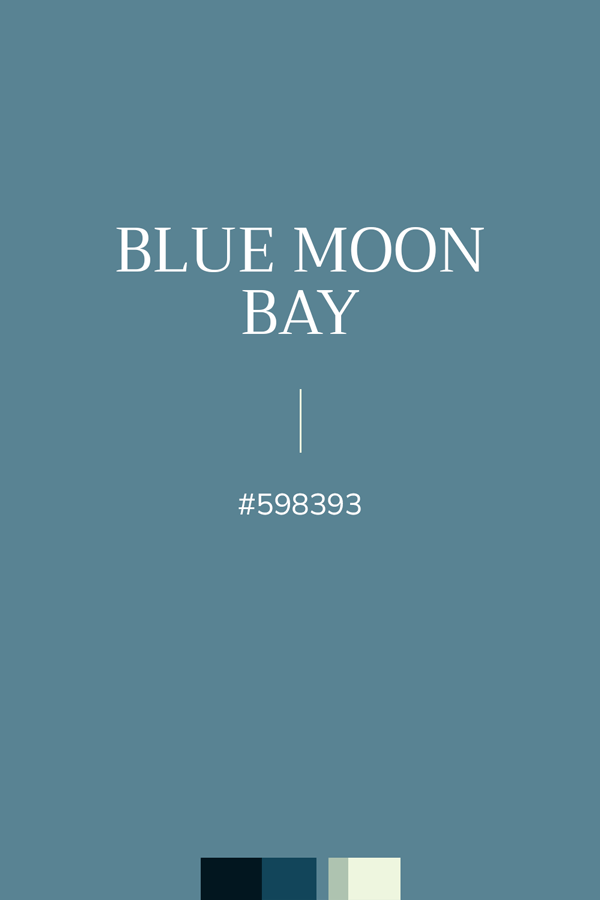 couleur bleu-vert "Blue Moon Bay", Hexa #598393