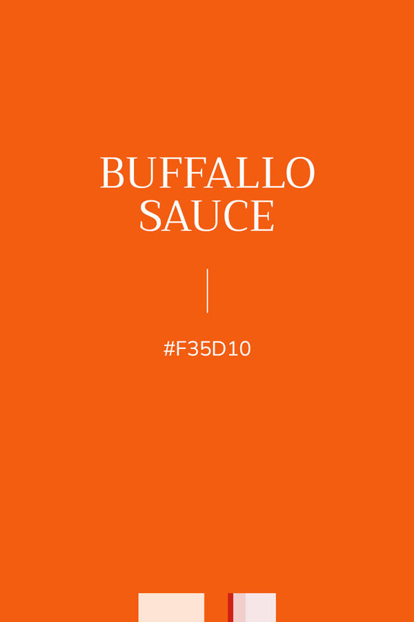 couleur beige pêche "Buffallo Sauce", Hexa #F35D10