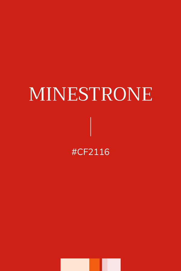 couleur rouge vif "Minestrone", Hexa #CF2116