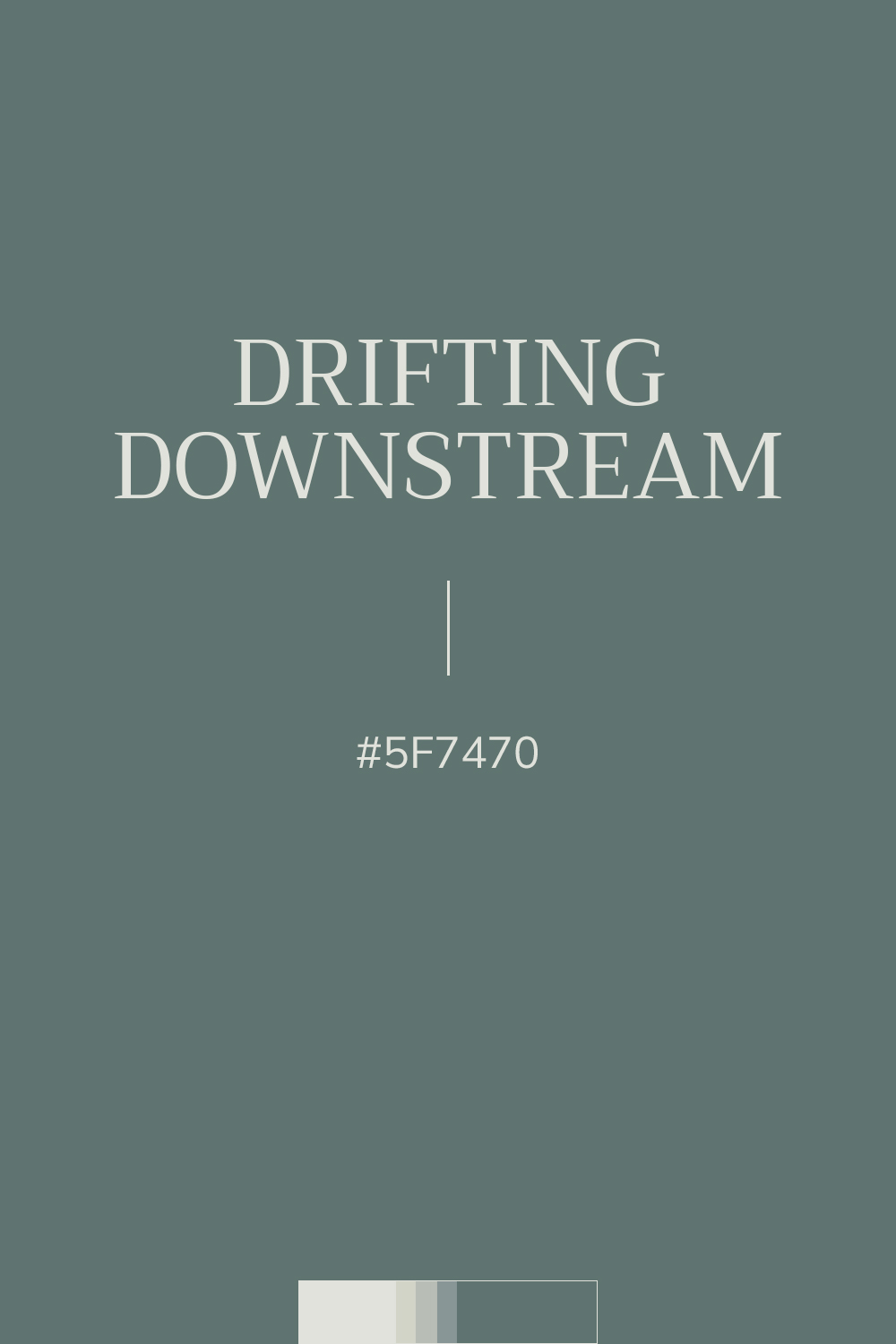 couleur Vert foncé, Hexa #5F7470 Drifting Downstream
