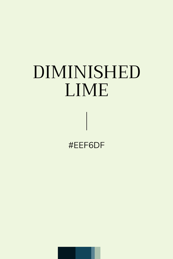 couleur vert pâle "Diminished Lime", Hexa #EEF6DF