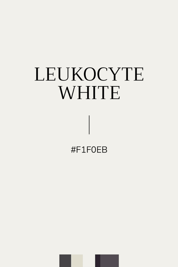 couleur blanc cassé "Leukocyte White", Hexa #F1F0EB