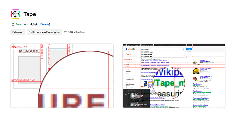 Présentation de l'extension Tape sous Chrome