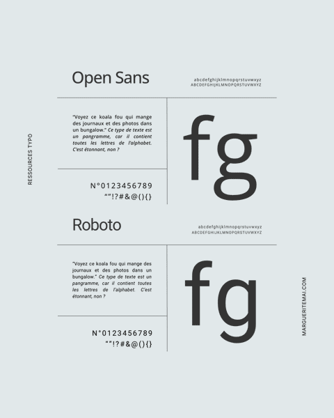 Combinaison de polices Google Open Sans et Roboto