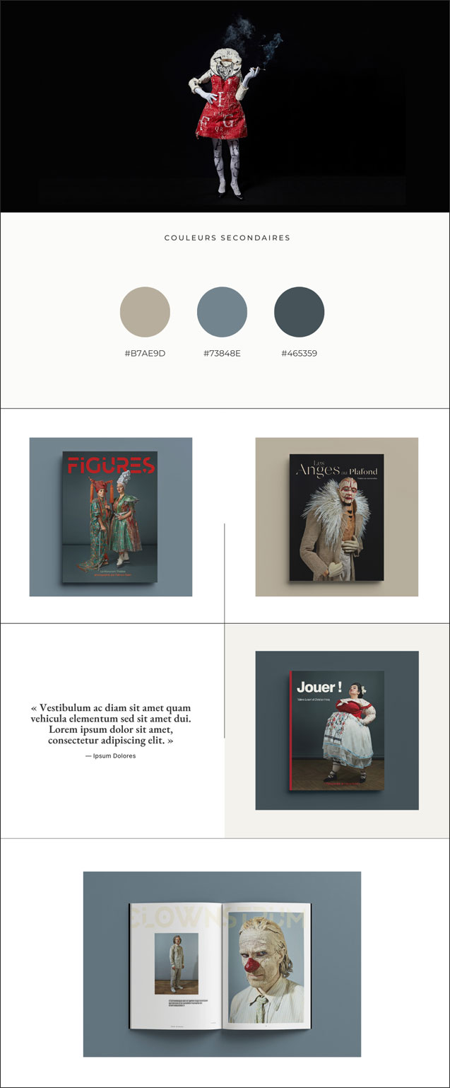 Planche d’ambiance du site web Squarespace des Éditions Studio Popincourt, montrant couleurs, typographies et images pour présenter le design clair et esthétique du projet.