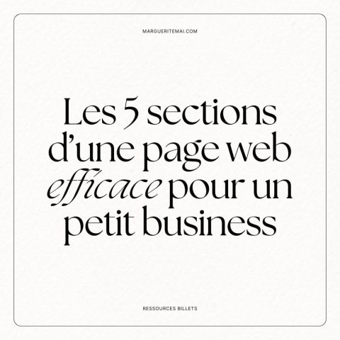 Couverture de l'article : Les 5 sections d'une page web efficace pour un petit business
