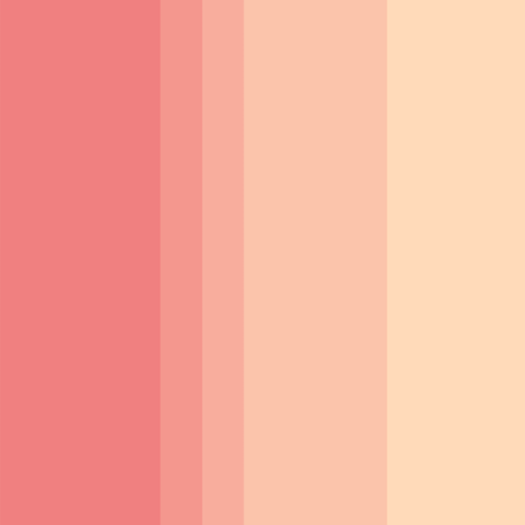 Palette de couleurs Corail clair, Rose orangé, Rose saumon, Abricot, Pêche claire.